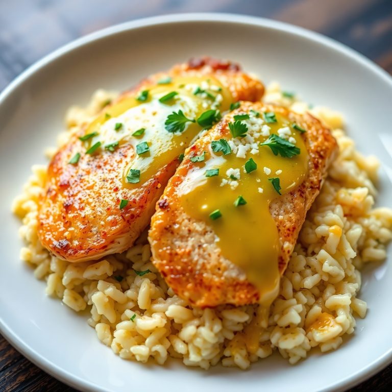Chicken Scampi with Garlic Parmesan Rice
