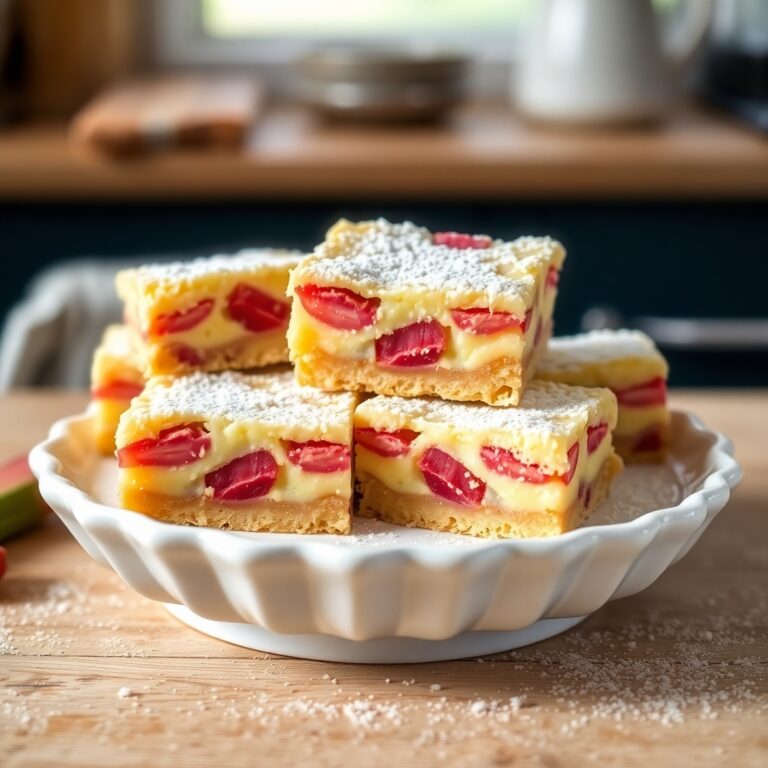 Rhubarb Custard Bars Recipe